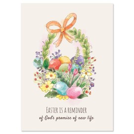 Current Easter Egg Basket Value Greeting Card Set - Value Pack of 8 Cards for Kids & Adults With White Envelopes, 1 Design Prints, Large 5" x 7" Greetings