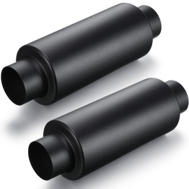 Relaxweex 2 Pcs 2.5" Inlet Exhaust Resonator, 2.5" Inlet 2.5" Outlet 11.5" Overall Length Muffler Resonator Stainless Steel