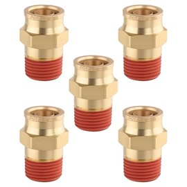 Juego de 5 accesorios de freno de aire de empuje rápido para conectar, tubo de 5/8 pulgadas OD x rosca NPT de 1/2 pulgadas, accesorios de unión recta para manguera de nailon con aprobado