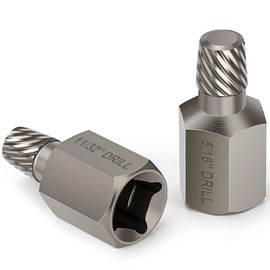 Topec Double Head Screw Extractor Set, Newest Version 3/8” Drive 2-in-1 Functional Easy Out Bolt Extractor, 2PC, 5/16 & 11/32