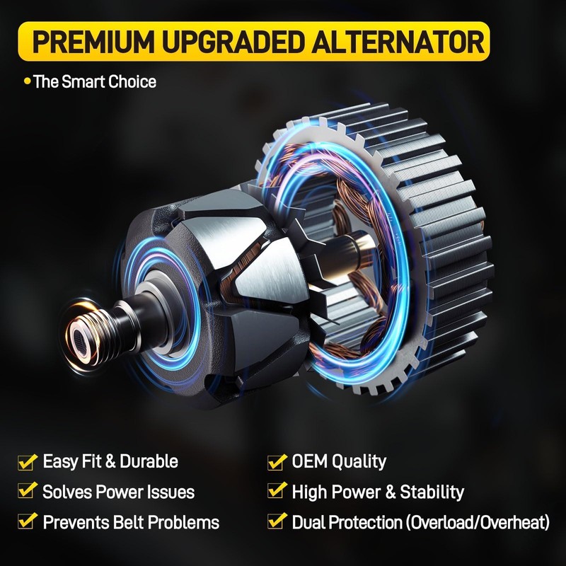 120A High Output Alternator Compatible with Nissan Rogue/Xtrail 2014-2020 L4