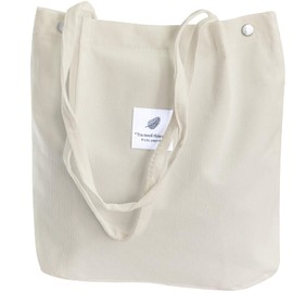 sundee Corduroy Tote Bag for Women,Shoulder Handbags,Travel Bag with Inner Pockets Big Capacity Casual Handbags for Work Shopping - Cream Yellow