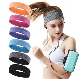 Women's Non-slip Sports Headband for Running, Fitness, Yoga, Football, Basketball, Badminton 24*4.5/Gray 15ea