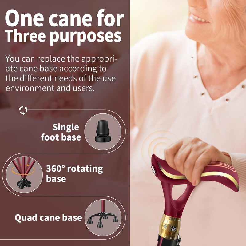ispuoocti Smart Alarm Walking Cane for Men & Women, Telescopic