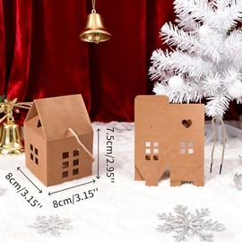 HAN SHENG 30 cajas de dulces en forma de casa, cajas de regalo de papel kraft cajas de regalo de boda, cajas de almacenamiento de caramelos, cajas de embalaje para decoración de boda, Navidad, fiesta