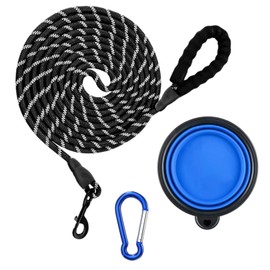 Long Training Lead for Dogs, 6M/19.68FT Long Line Dog Leads for Small Medium Large Dogs, Reflective Dog Leashes, Recall Training Lead with Soft Padded Handle & Clip, for Walking Hiking Camping