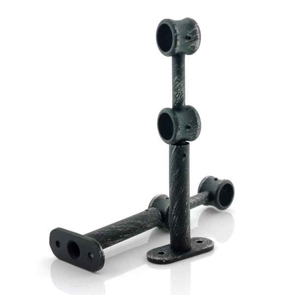 GIRASOLE HOME® 2 x Adjustable Double Curtain Pole Brackets for