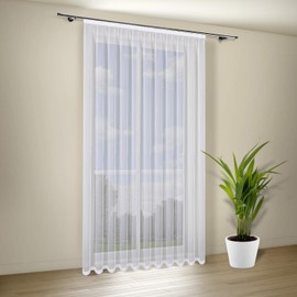 Happy Home Store Milena Transparent Curtain in White
