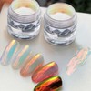 Polvo de Uñas Cromado Holográfico Espejo de Dona Glaseada Aurora