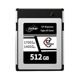 Jorkar 512GB CFexpress Type B Memory Card, High-Speed Up to 1700MB/s, RAW 8K 4K Photo & Video, for Cameras Camcorders Nikon Z6/Z7/Z8/D6, Canon EOS-1DXMark III/EOS-R5, Panasonic S1/S1R, DJI Ronin 4D