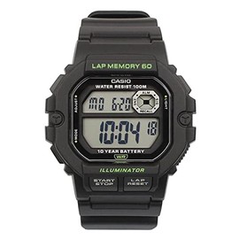Casio Men's Sports Wristwatch – WS-1400H-1A Strap Colour: Black Dial LCD Black, strip