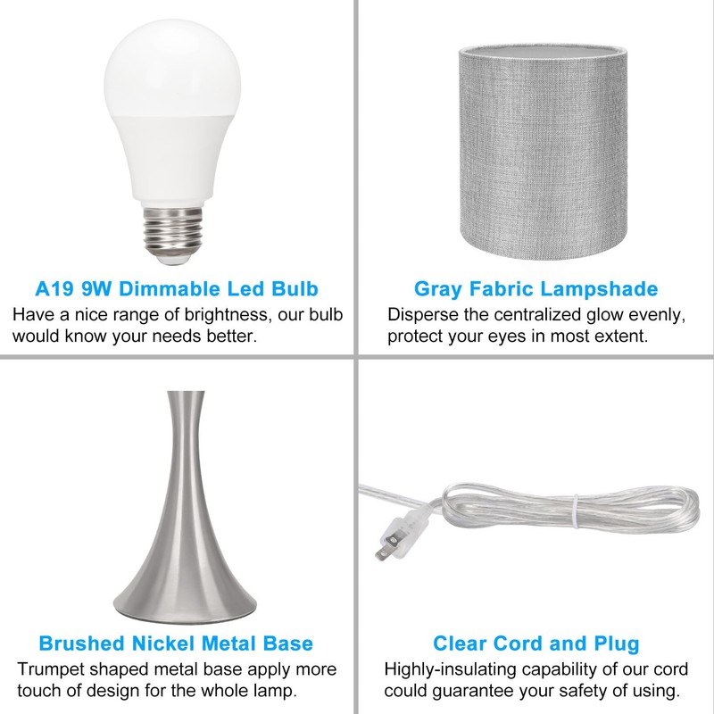 3 Way Touch Control Table Lamp, Dimmable Bedside Desk Lamp