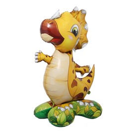 Selfstand 3D dinosaur Triceratops Champsosaurus Tyrannosaurus Baby shower Animal Ball Boy 4D Bear Foil Balloons Birthday Party Baby Shower Decorations Kids Toys (Base Triceratops)