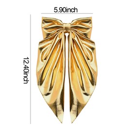 Gold Bow Hair Clips for Thick Thin Hair Accesories for Women French Hair Bow Clips for Bows Accessories Long Ribbon Hair Bows Spring Snap Barrettes Bowknot Hair Clip Barrettes