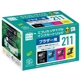 ECI-BR211-4P ECI-BR211-4P Remanufactured Ink 4 Color Pack Compatible with Brother LC211-4PK Remaining Level Indicator