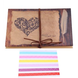 DIY Álbum de Fotos Libros de Firmas, Álbum de Fotos Hecho a Mano de Kraft Scrapbooking Album Cuaderno, único para el Cumpleaños/Aniversario/Boda/Graduación para el