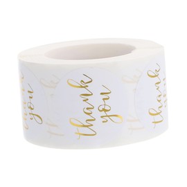 Operitacx 1 Roll Thank You Stickers Decorations Sealer Tape Foil Thank You Tags Card Circle Dot Reward Stickers Packaging Freezer Labels Reusable Labels for Jars Clear