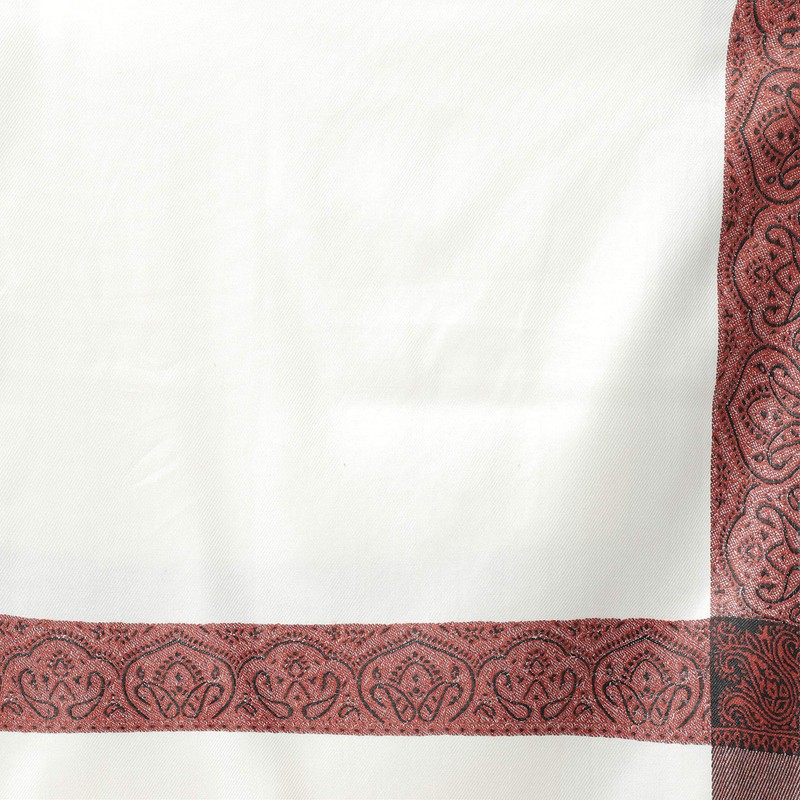 Weavers Villa Men's Woven Border White Woollen Lohi/Shawl White Large-MS-987-WHITE