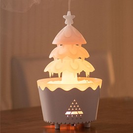 Rain Cloud Essential Oil Diffusers Rotatable,Water Drip Rain Lucky Tree Humidifier Night Light with 7 Changing Colors for Relaxing Mood Water Drop Sound (White Grey)