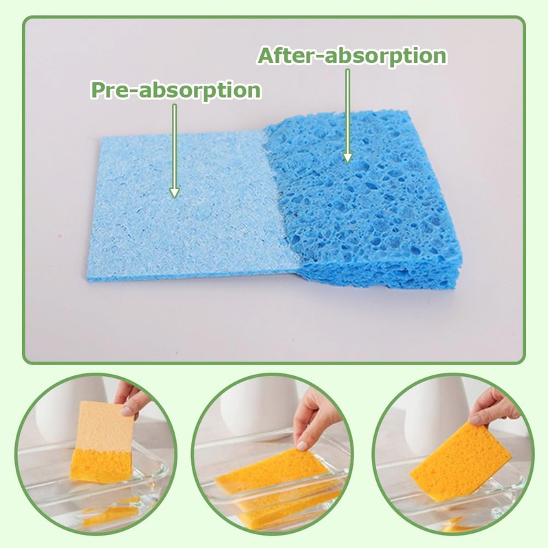 12 PCS Pop up Eco Sponges Compostable Non Scratch Washing