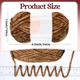 Woanger 20 Skeins Soft Chenille Yarn Velvet Blanket Yarn for Crocheting Hand Knitting Weaving DIY Craft, 10 Colors, 93 Yards Each (Bright Color)