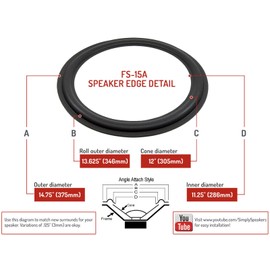 Optimus Speaker Foam Edge Repair Replacement Kit, 15", FSK-15A
