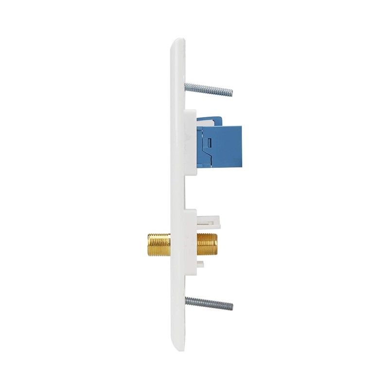 Ethernet Coax Wall Plate 2Pack,1 Cat6 Ethernet Port and 1