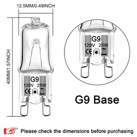 G9 Halogen Bulbs 25W Dimmable T4/Q25/G9/CL/120V JD Type Halogen House Hold Light Bulb for Hanging Pendant Accent Type Spot Down Lamp Chandelier Sconce Fixture Lighting, Warm White 2700K (10 Pack)