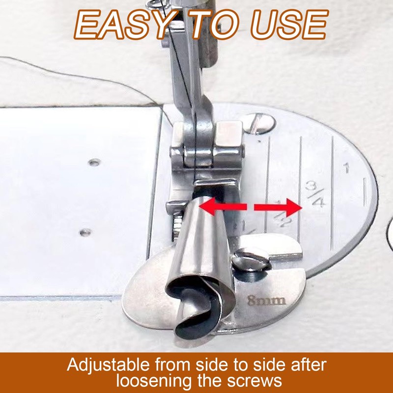 ZephyrCraft 8 Pcs Sewing Machine Accessories, Rolled Hem Presser Foot