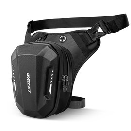 WACCET Leg Bag for Men Women Motorcycle Leg Bag Multifunctional Tactical Leg Bag Waterproof Belt Bag Men Women Waist Bag for Cycling, Motorcycle, Dog Training, Hiking, etc., Black.L2