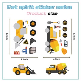 24 Sheets Make a Face Engineering Vehicle Stickers Make Your Own Stickers for Kids,Kawaii Waterproof Excavator,Mixer Truck,Crane Stickers for Kids Party Favors Christmas Gifts for Kis and Teens(M Car)