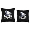 Captain Poppi Sailing Captain Hat Boat Owner Boating Sailer Throw