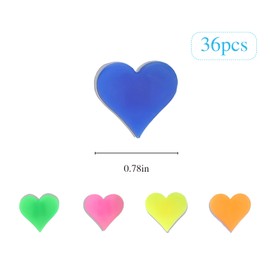 GIN GEOMIR 36Pcs Colorful Plastic Bike Spoke Beads for Boys and Girls | Assorted Shapes Clip-On Bicycle Wheel Decorations | Easy to Install (Heart)