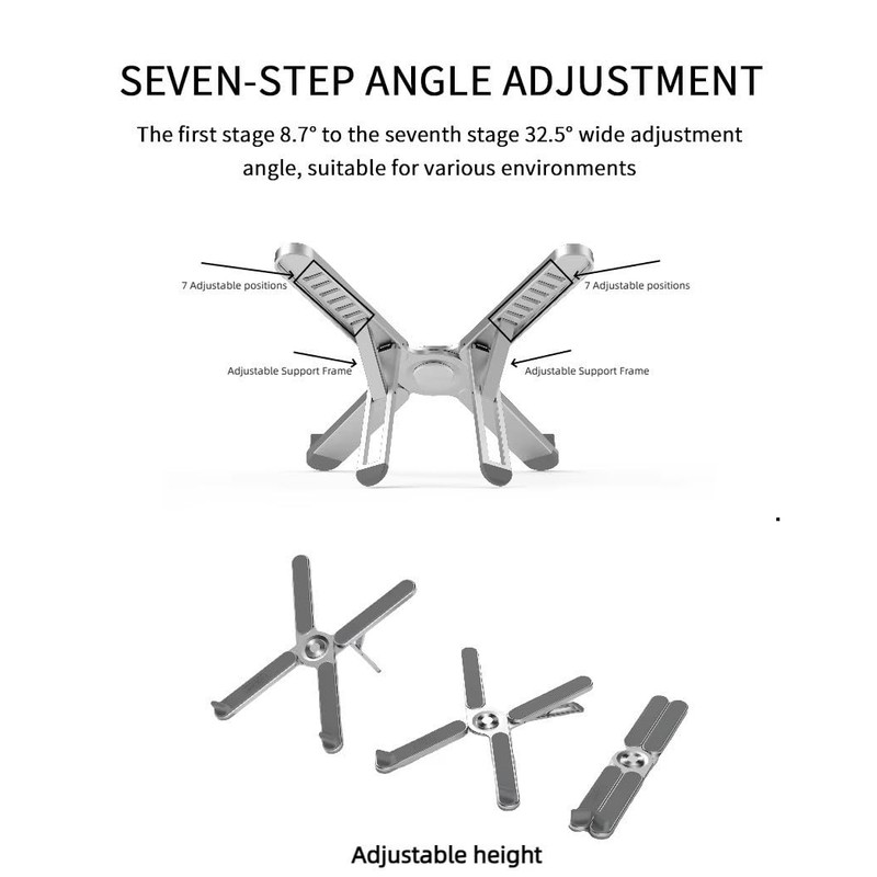 Foldable & Portable Laptop Stand for Desk, Light Weight Alloy
