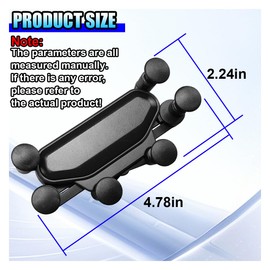 GAOLAOSY Car Air Vent Phone Holder, Adjustable Angle Gravity Auto-Locking Phone Mount with Silicone Clamp, Universal Anti-Shake Auto Cellphone Bracket for Most Cars, Trucks, SUVs (Black)