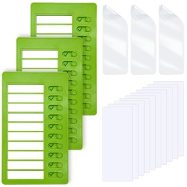 3 Pieces to Do List Checklist Boards, Plastic Memo Boards, Detachable Message Boards Checklist Slider, Schedule Planning Boards with 3 Acrylic Adhesive, 10 Cardstock(Green)