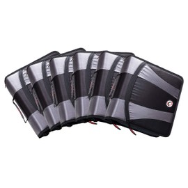 Case-It (6-pack) 2-in-1 Zipper D-Ring Dual Binder, 2 Sets of 2-Inch Rings, Black Dual-301