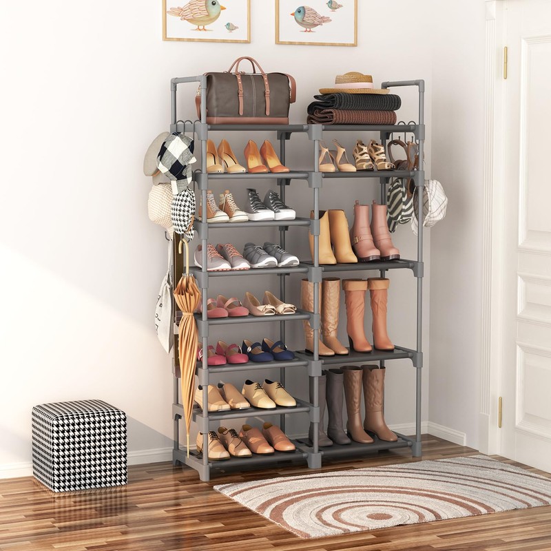 ROJASOP Shoe Rack, Shoe Storage Organizer for Closet Entryway Garage