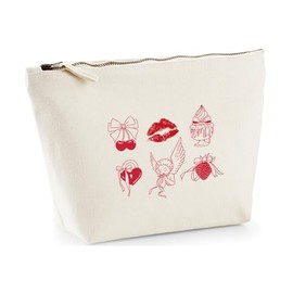 Hippowarehouse Cute Girly Valentine Icons Printed Make up Cosmetic wash Bag 18x19x9cm