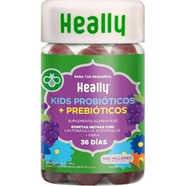 Gomitas Probióticos Niños Inulina y Lactobacillus HEALLY KIDS  72 Gomitas, Probióticos y Prebióticos, Bienestar Digestivo Diario, Sin Gluten, Sabor...