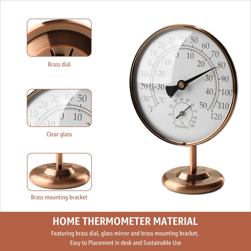 Foxyoo 4-Inch Indoor Thermometer and Humidity Gauge, Room Analog Temperature