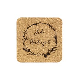 Coasters Winter with Saying - Cork Coasters Square Set of 4 - Glass Coasters as a Gift for Autumn, Advent, Christmas, Xmas