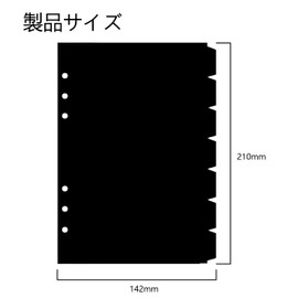 BRIIKPP A5 Divider Card, 7 Slots, 6 Holes, Labeled PP File, Index Sheet, Divider A5, Waterproof, Durable, Notebook, Approx. 8.3 x 5.6 inches (210 x 142 mm), For Journals