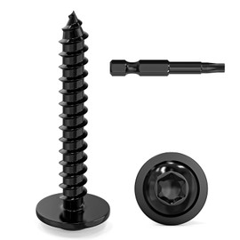 Dayalo Pack of 50 self-tapping screws, 4.8 x 32 mm, black, stainless steel flat head with disc Torx screws, self-tapping screws, drilling screws, wood screws, lens head, full thread, with drill