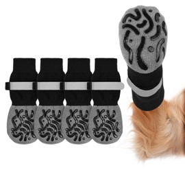 Adiwo 2 Pairs Anti Slip Dog Socks, Dog Paw Protectors with Adjustable Strap, Walking Boots for Injured Paws, Dog Socks Paws Stop Licking, Senior Dogs for Indoor Outdoor Hardwood Floor Walking (M)