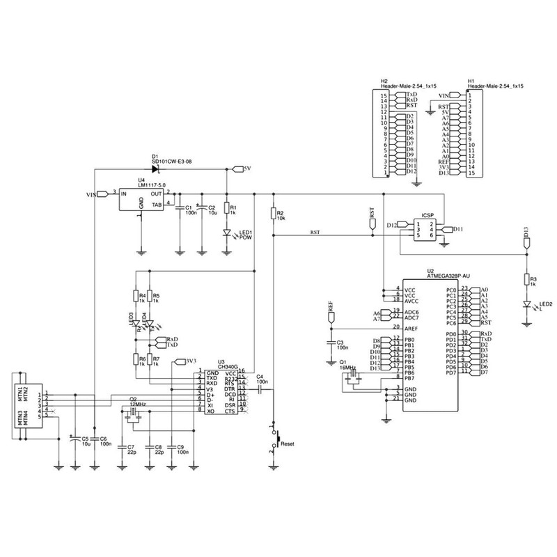 CANADUINO® Nano V3.0 Module with Atmega328 and CH340-100% Compatible with