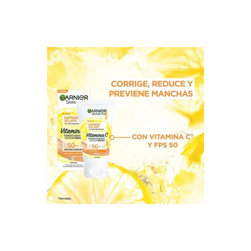 Tratamiento Hidratante Con Color Garnier Skin Active - 40gr