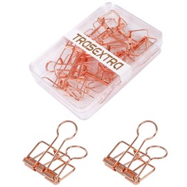 TRASEXTRA Binder, Stainless Steel Binder, Various Sizes Office Binder, Cute Binder, School Personal File Organizing Sorting Professional Work Sewing with (Big, Rose Gold)