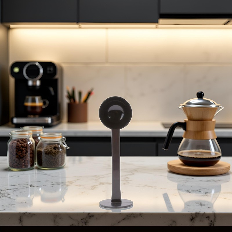 Black 2-In-1 Espresso Coffee Bean Spoon Tamping Scoop Tamper Tea