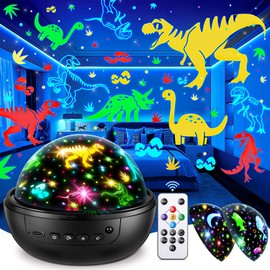 Dinosaur Toys for Boys | 3HD Films & 31 Colors & & 360° Rotate & Timer | Dinosaur Night Light Baby Sensory Toys for 1 Year Old Boys Night Light Sensory Lights 1-10 Year Old Birthday Gifts for Kids